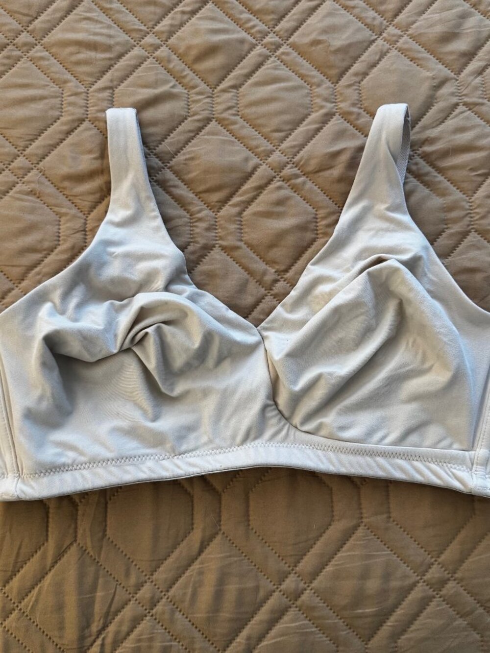 Wacoal How Perfect 36G Nude Beige Wire Free Bra Unlined Full Figured Soft SALE